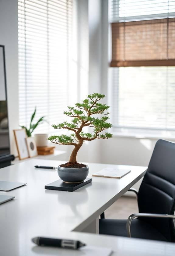 bonsai enhances workspaces aesthetically