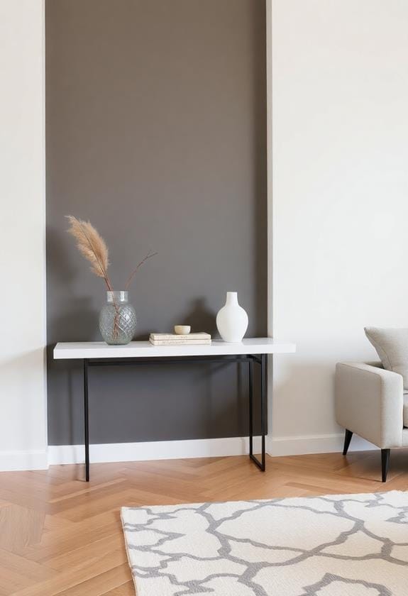 elegant narrow entry furniture