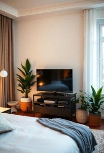 harmonize bedroom tv placement