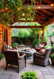rustic patio furniture selection